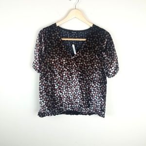 Madewell | Velvet Tulip-sleeve Floral Top